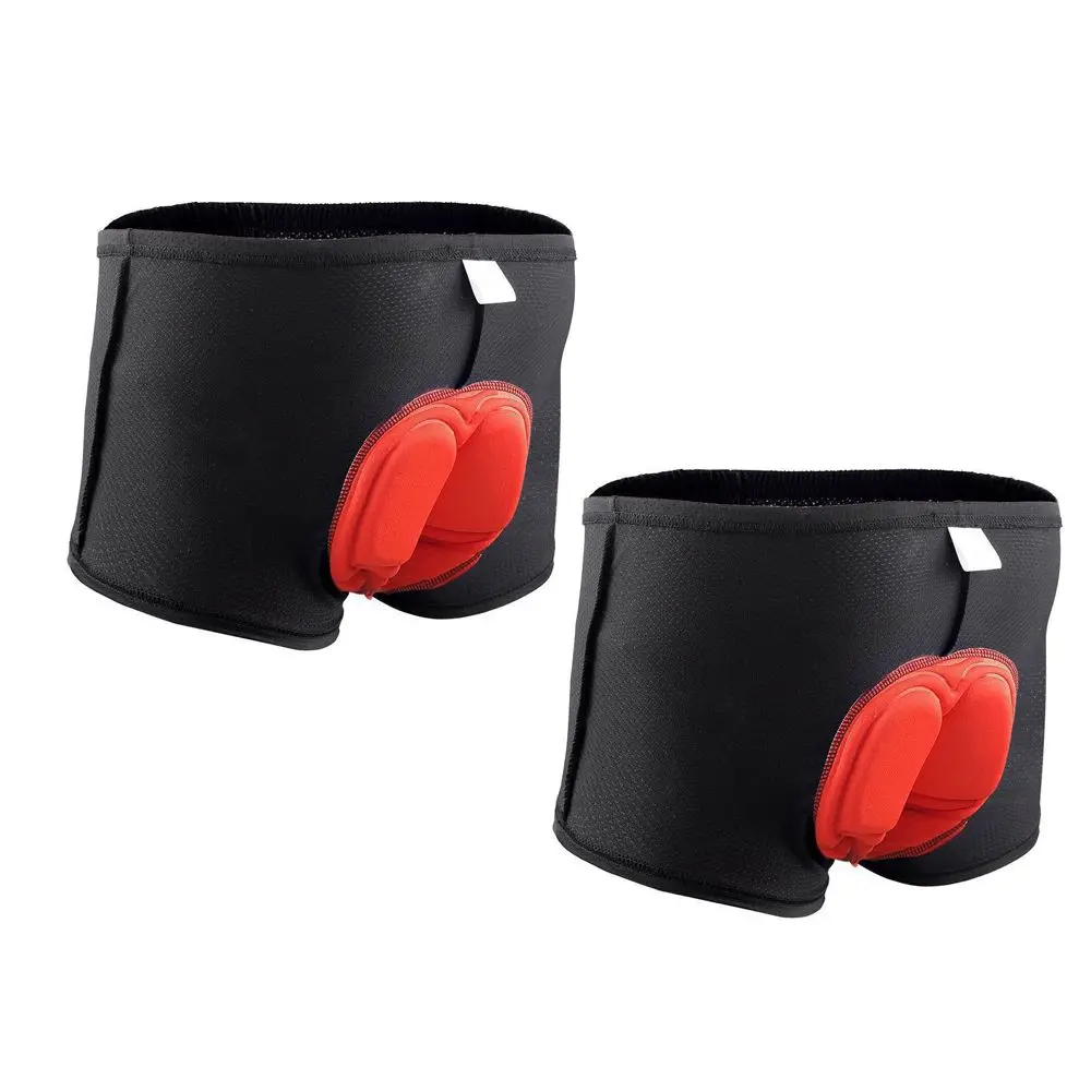 2Pcs 내구성 3D 패딩 사이클링 속옷 통기성 블랙 사이클링 반바지 충격 흡수 사이클링 바지 야외 사이클링