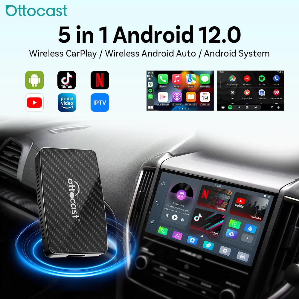 Ottocast Play2Video PRO Ai Box Carplay Android Auto Adapter 2026 New Video Box for Youtube Netflix IPTV Applicable 98% Car — view 2