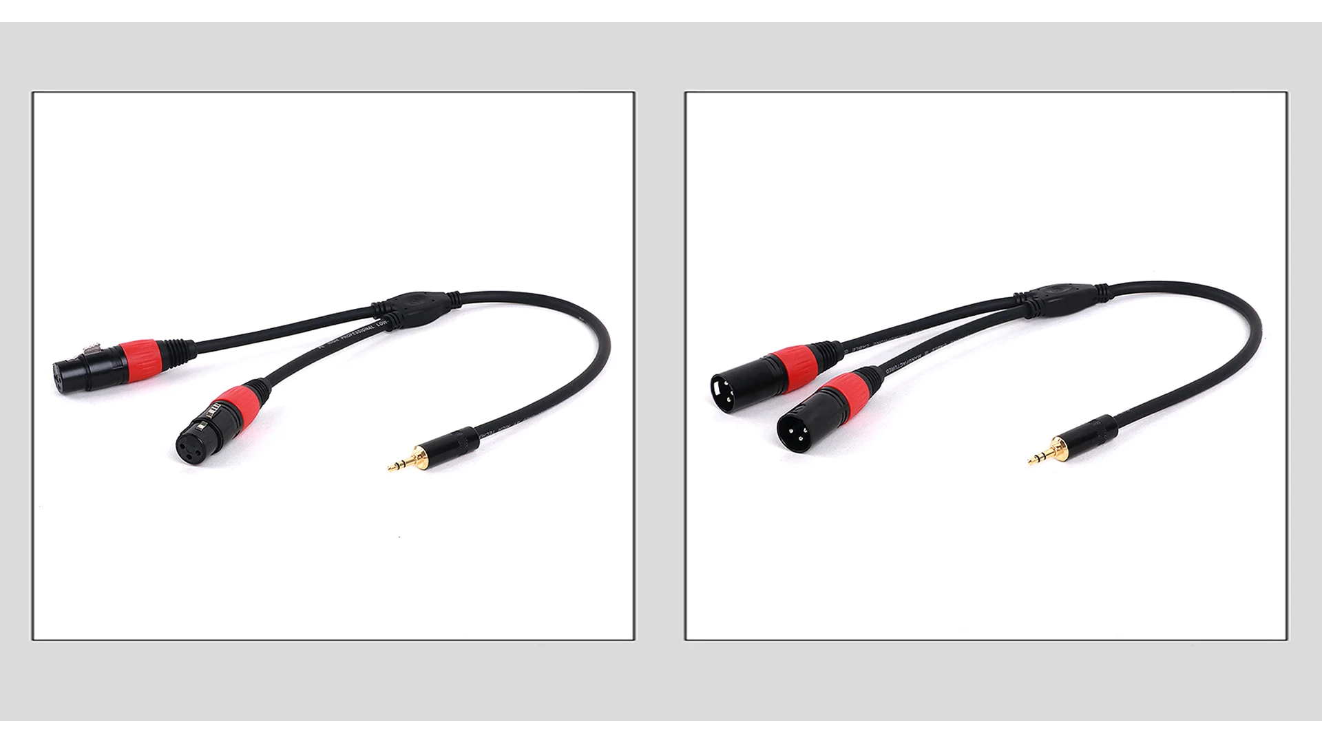 Guerguo buntes 3,5mm jake stereo stecker stecker kabel an dual 3pin xlr männlich/weiblich stecker für hdtv dvd mp3 0,3 m-0,5 m – Detail 9