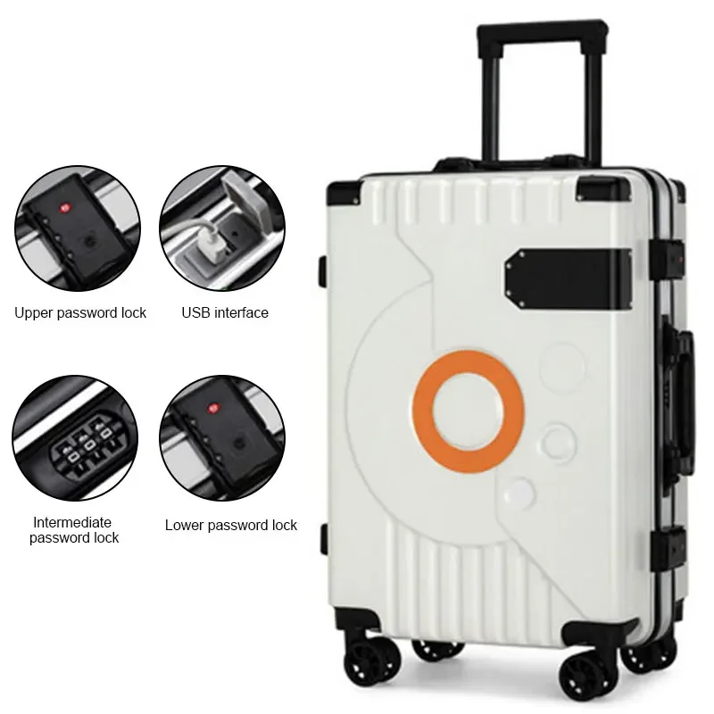 Aluminum Frame Suitcase With Silent Wheels And Combination Lock_voghion.com