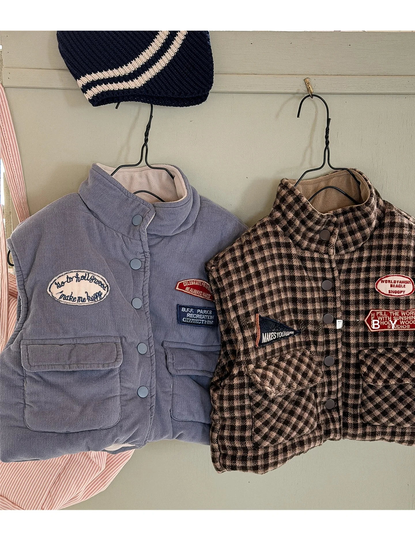 한국 스타일 양털 안감 코튼 조끼 겨울 따뜻한 스탠드 칼라 가디건 어린이용 남아 여아 코튼 자켓 베이비 상의