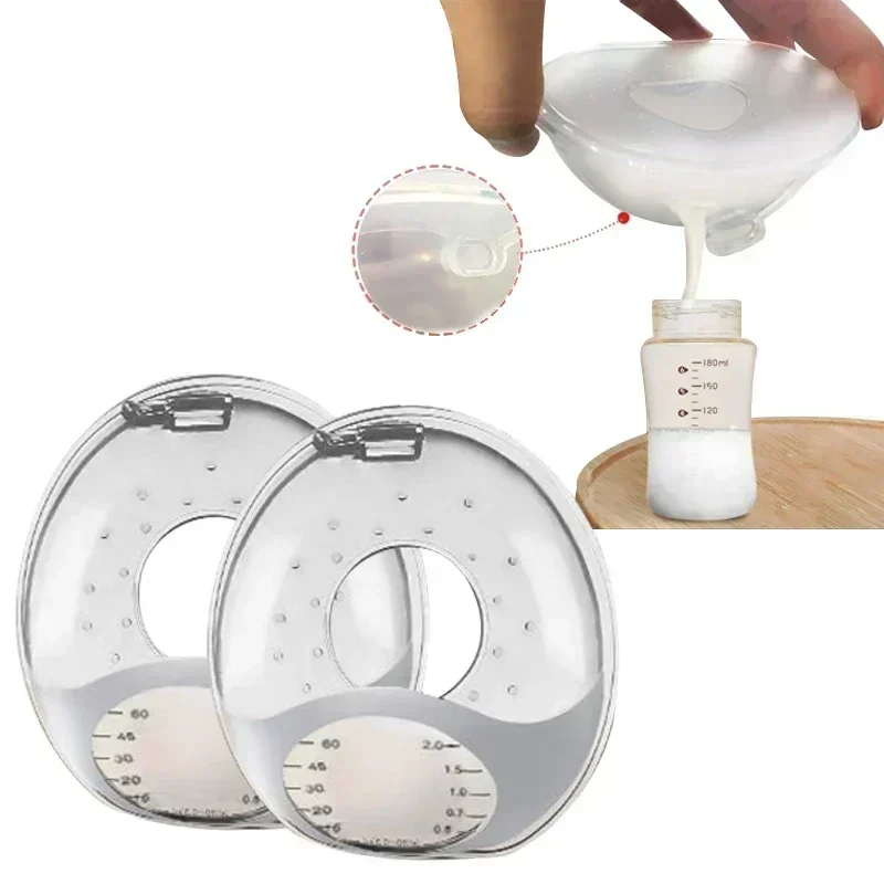 Silicone Mother's Milk Collector With Scale Wearable Anti Spill Breast Pads Nipple Pain Protector Maternity Breastfeeding 2