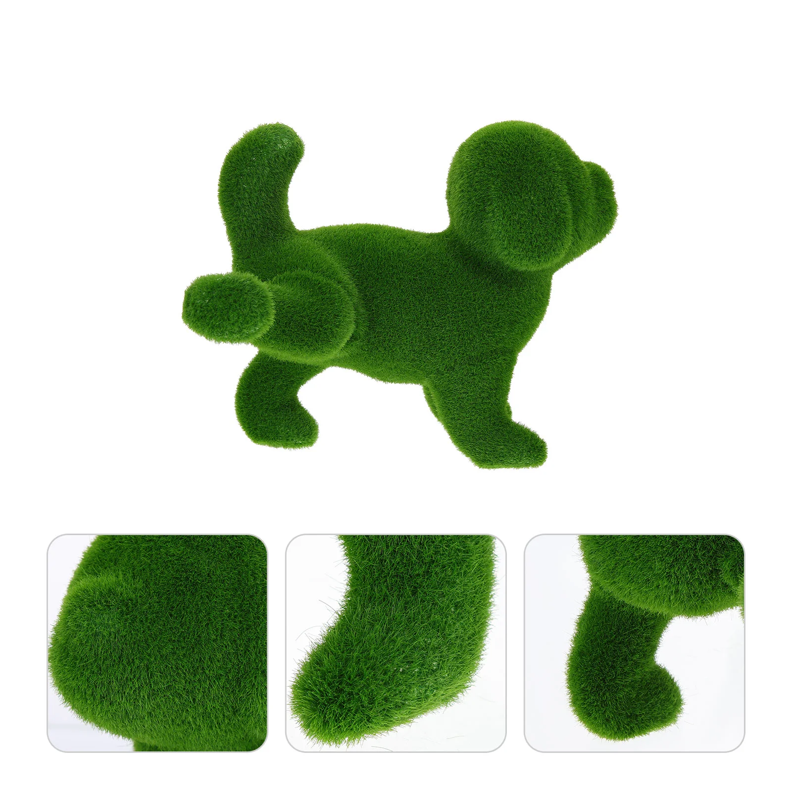 

Artificial Grass Dog Figurine Furry Flocked Bunny Rabbit Alpaca Squirrel Puppy Figurine Cute Turf Animal Ornament Decor