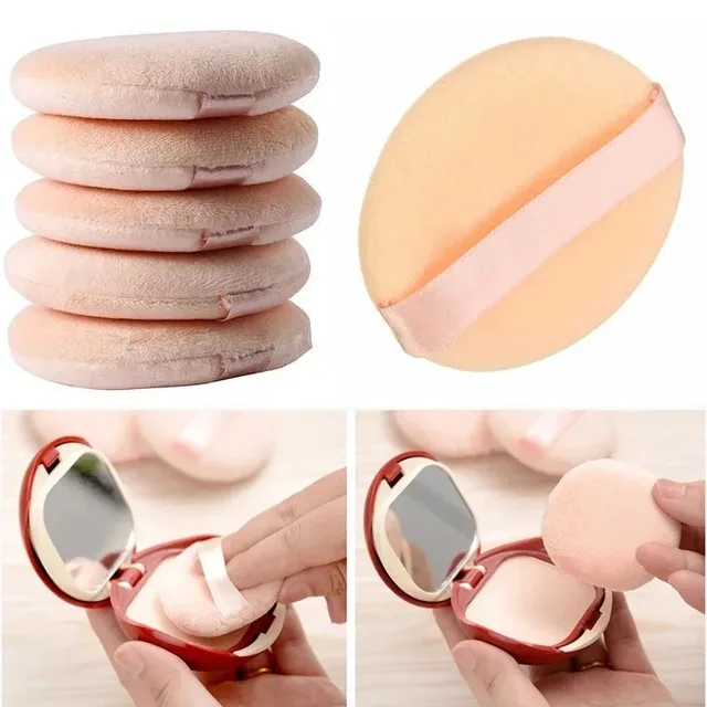 Borla de maquillaje redonda profesional: Pack 5/10 Pcs Suave | Emoape