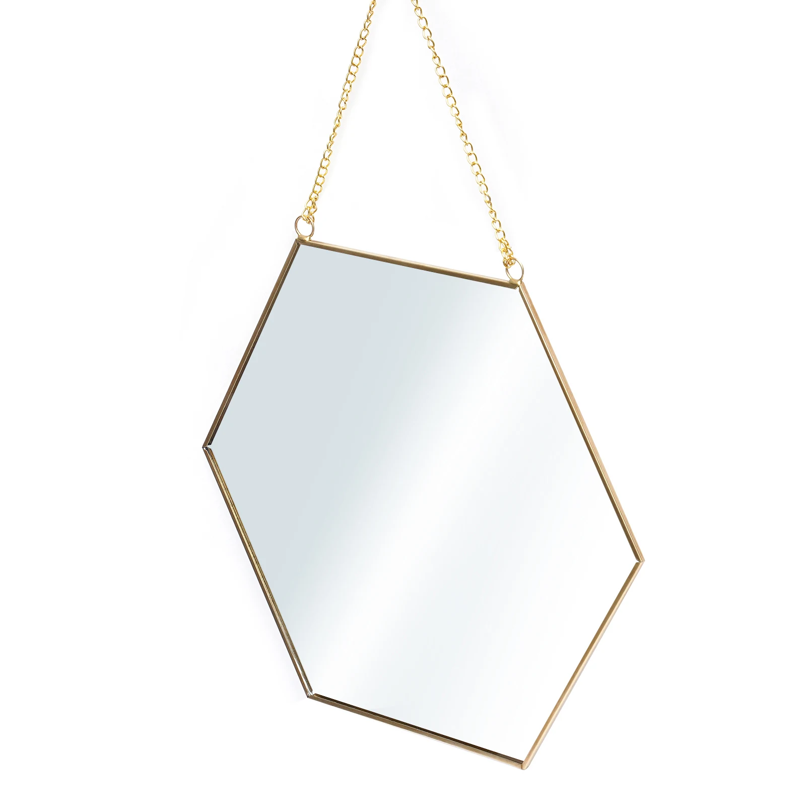 LOYALHEARTDY Wall Mounted Mirrior Creative Unique Mirrored Clean Home Wall Hanging Geometric Mirror Bathroom Makeup Decoration