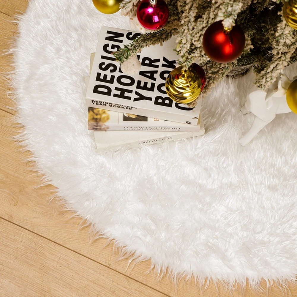 Description Picture 5 of itemChristmas Tree Skirt Round Faux Fur Christmas Tree Skirt Furry Soft Thick Plush Christmas Tree Skirt 2024 Christmas Decoration