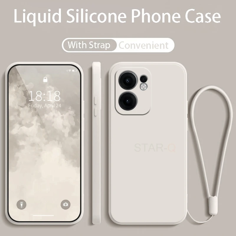 Original Liquid Silicone Phone Case with Lanyard - Enhanced Grip and Protection