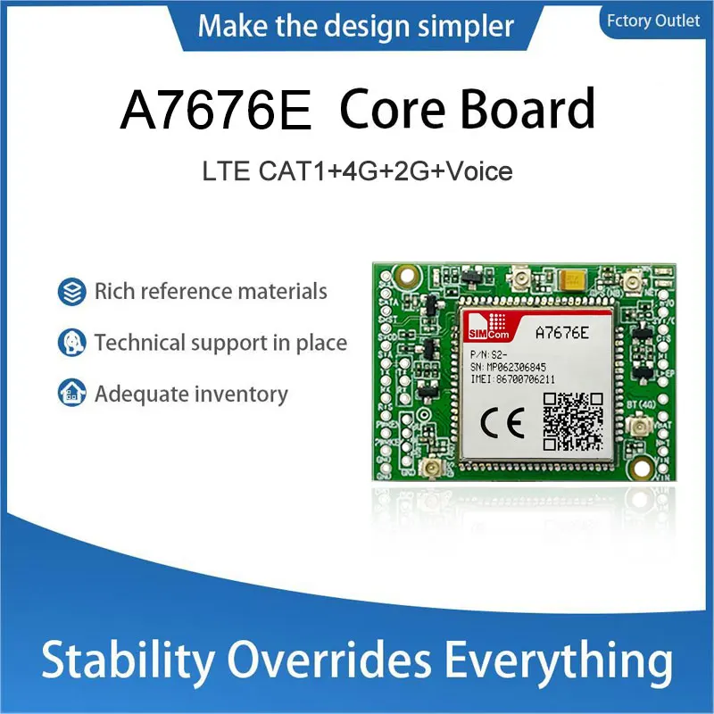 

SIMcom A7676E, основная плата CAT1, поддержка данных + голос, 1 шт. Φ B1/B3/B8/B20/B31/B72
