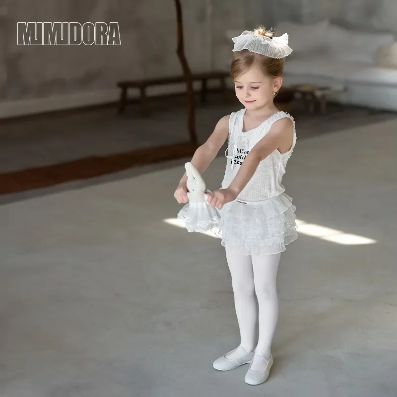 Kids Girls Princess Layered Tulled Underskirt Lace Puffy Petticoat Midi Slip Skirt Modesty Lining Half Skirt Adjustable Waist