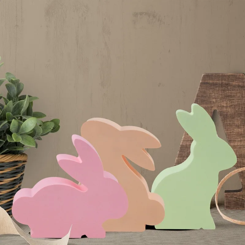 3D Easter Rabbit Silicone Candle Mold 2024 DIY Handmade Soap Gift Scented Candle Molds Plaster Concrete Resin Mould Home Decor 2