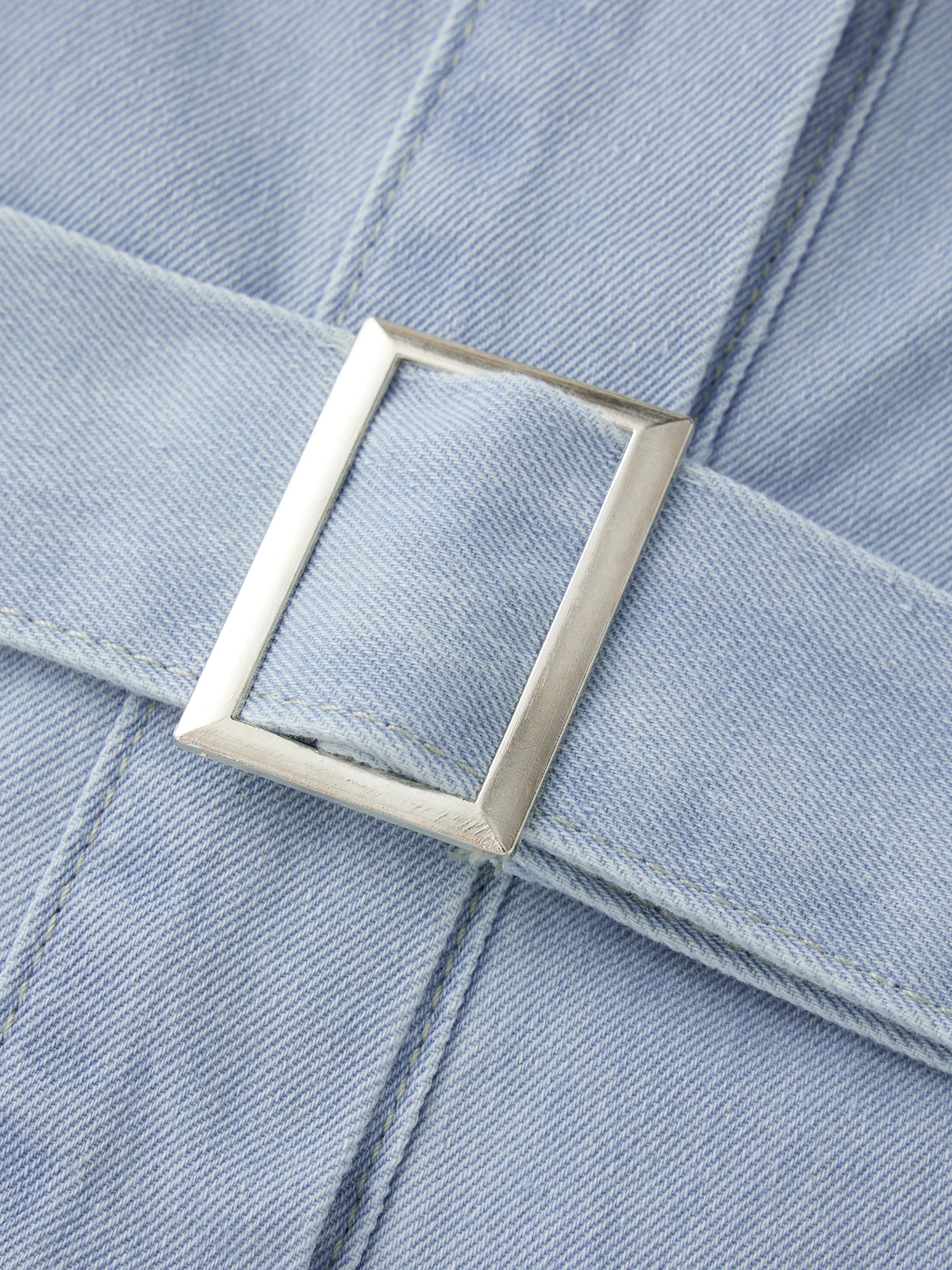 Ladies Casual Denim Shirt Dress with Short Sleeves and Belted Waist Turn Down Collar Summer Jeans Dress for Women