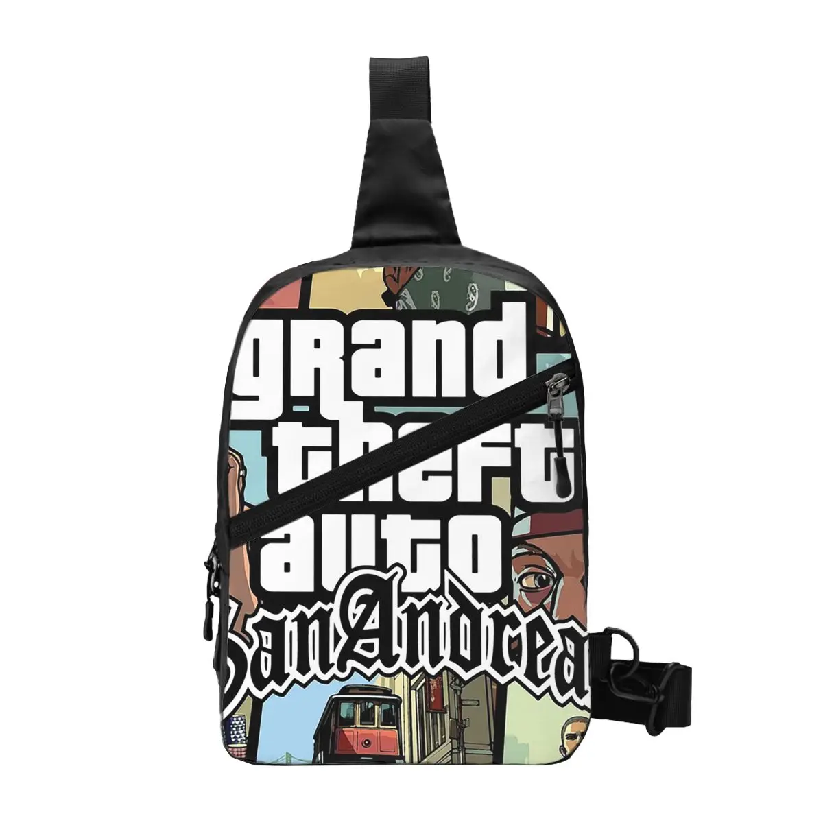 

Custom Grand Theft Auto San Andreas Sling Bag Men Cool GTA V Game Shoulder Crossbody Chest Backpack Traveling Daypack