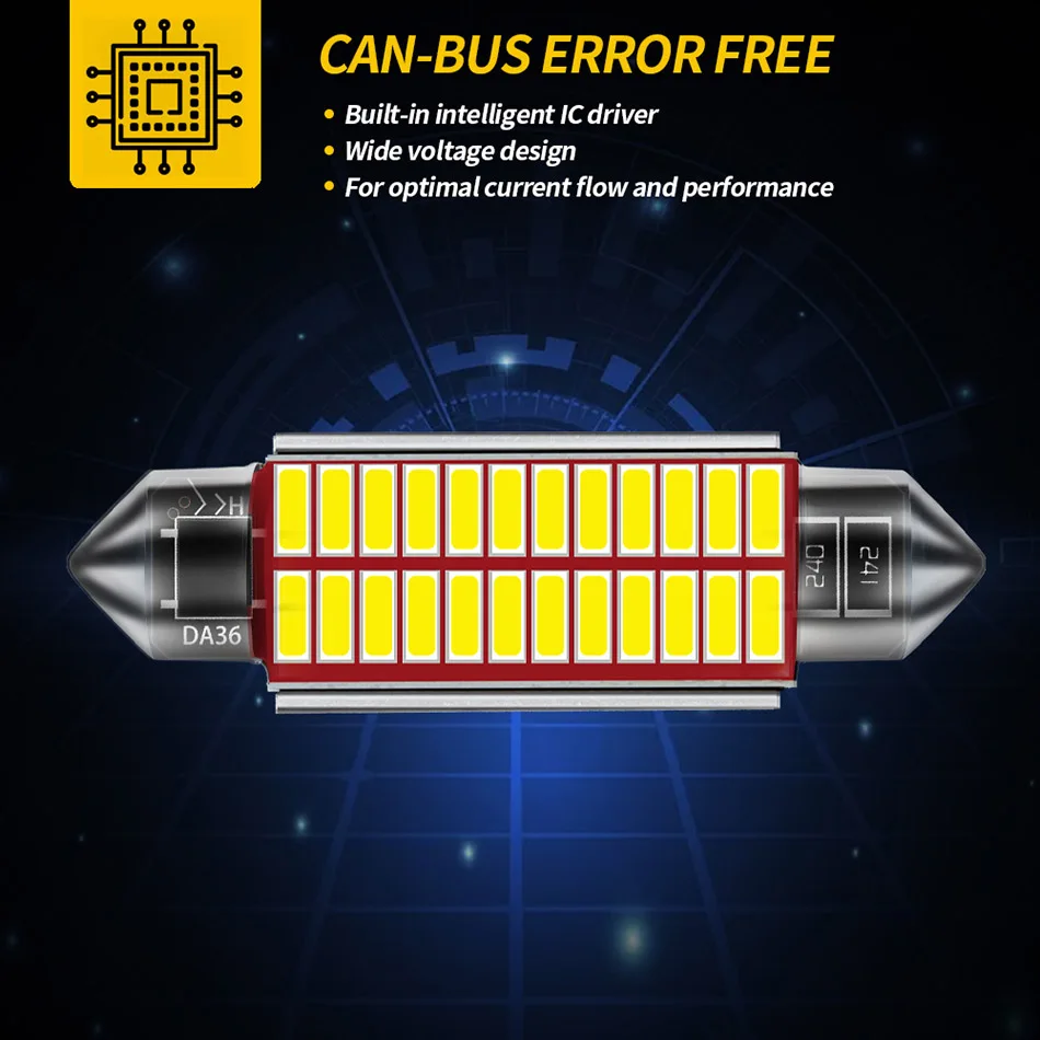 AILEO 10PCS 31mm 36mm 39mm 42mm LED CANBUS C10W 4014 Ĩ 12V LED  C5W   ڵ ׸   6000k  