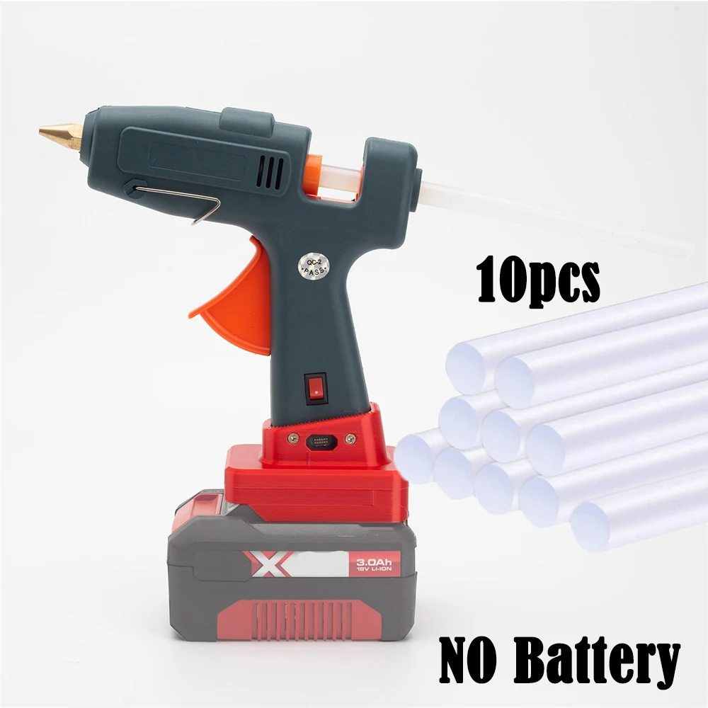 CordlessHotMeltGlueGunforOzito18VLithiumBatteryw10pcsGlue
