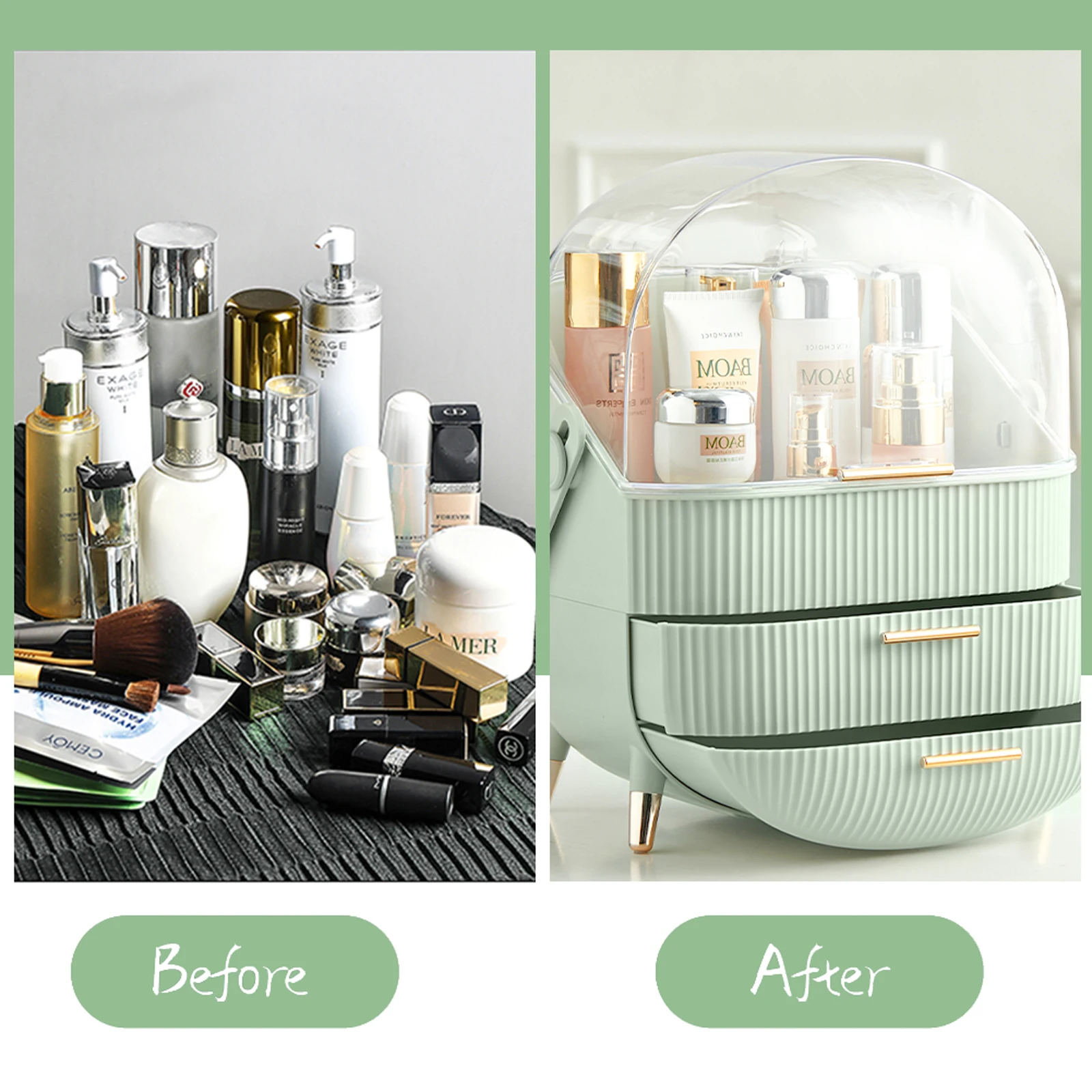 Dustproof Makeup Organizer with Drawers: 3 - 5 Days Free Delivery Only UK