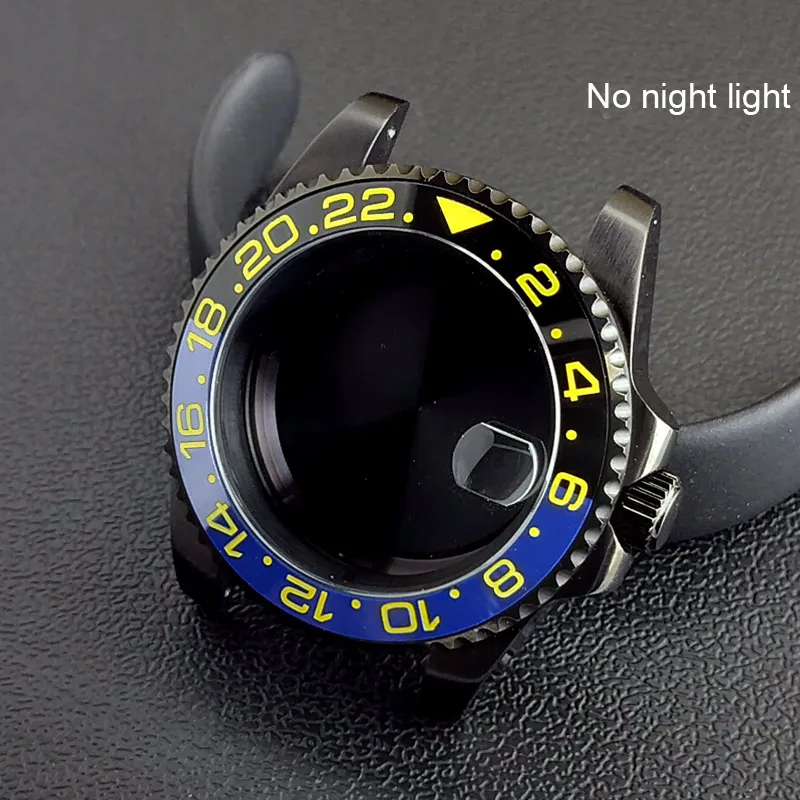 40MM Sapphire Glass GMT Bidirectional Rotation Watch Case with Accessories