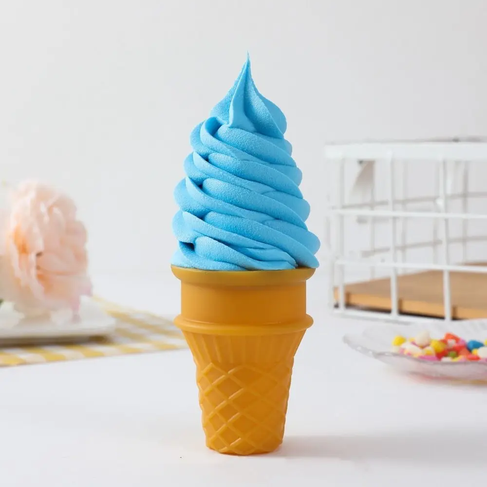 Kids Toy Crispy Simulation Ice Cream Fake Food PVC Material Ice Cream Model Dessert Colorful Artificial Food Model Display Props