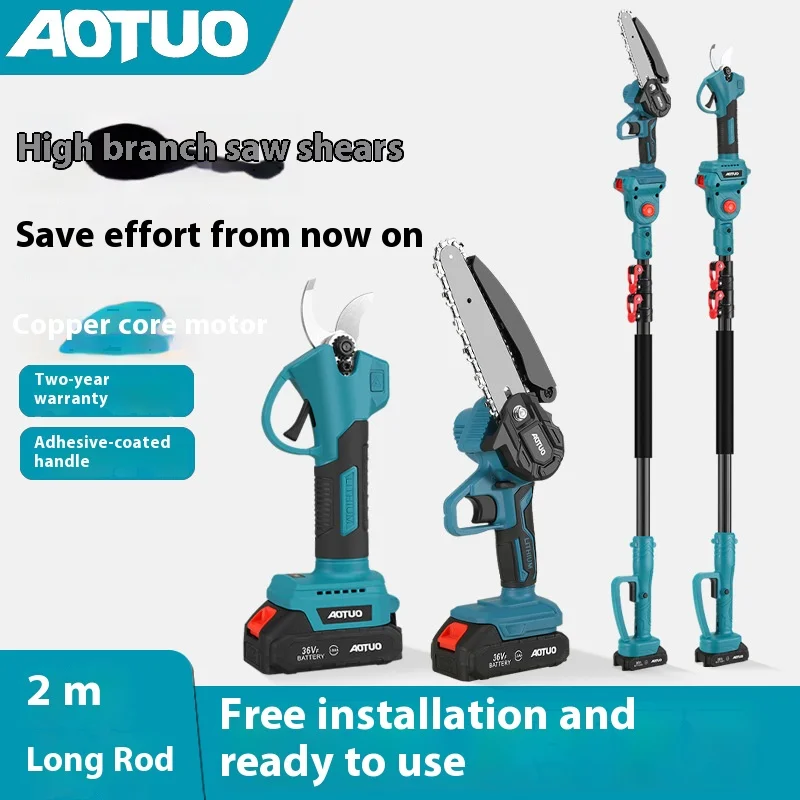 Electric Chain Saw Pruning Cutter Long Pole Chainsaw Garden Pruner Shears By DIY Gardeners With Brushless Lithium Battery