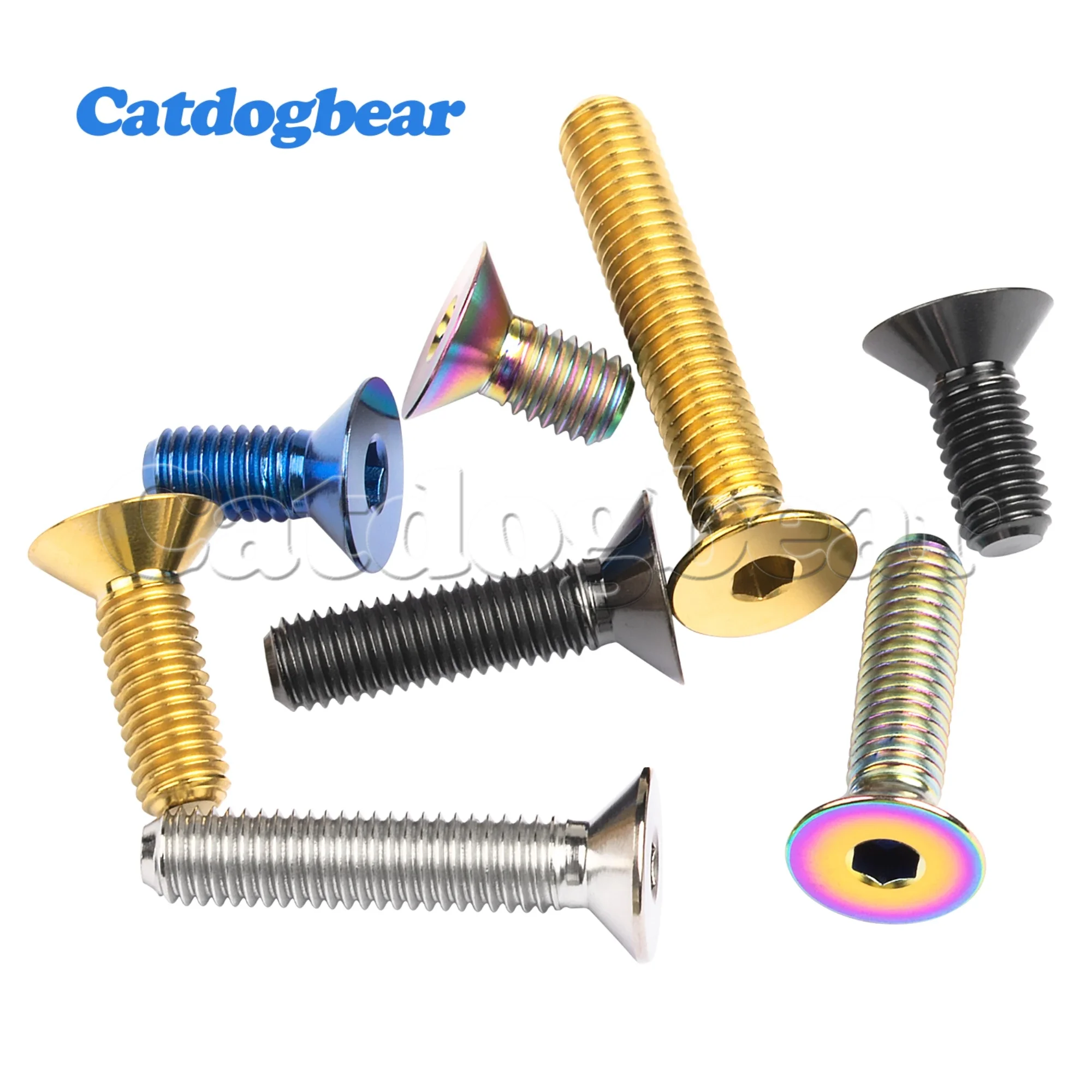 Catdogbear 티타늄 볼트 M5/M6/M8x10 65mm 자전거 액세서리 용 플랫 카운터 싱크 헤드 육각 소켓 나사