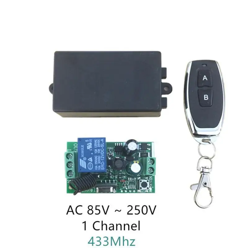 

Tiktango 433Mhz Universal Wireless Remote Control Switch 110V 220V 1CH RF Relay Receiver Module + 4chanel Transmitter