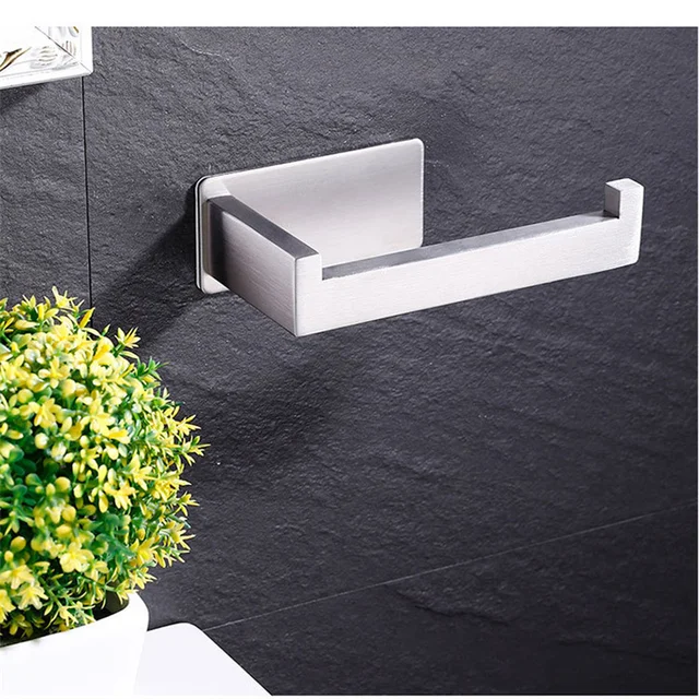 Porte-rouleau de papier en acier inoxydable 304, haute qualité, sans clous, distributeur de rouleaux de serviettes de cuisine, accessoires de salle de bains 4