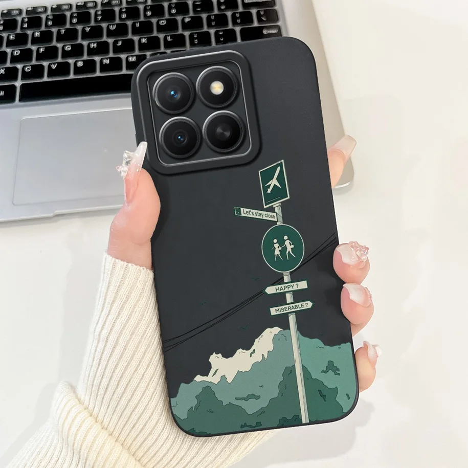 Fashion Girl Butterfly Soft Silicone Couple Phone Case Cover, Compatible with Honor X8C 2025