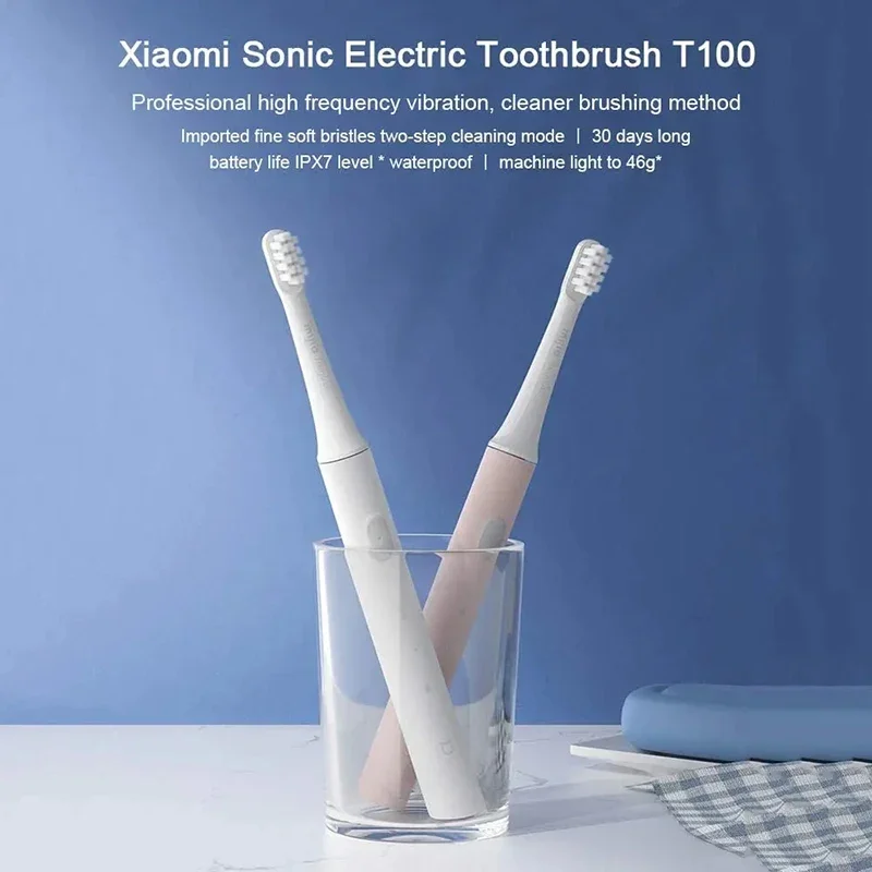 XIAOMI MIJIA Sonic Electric Toothbrush T100 Battery Life 30 Day 16500RPM Vibration USB Rechargeable IPX7 Waterproof Toothbrushes 2