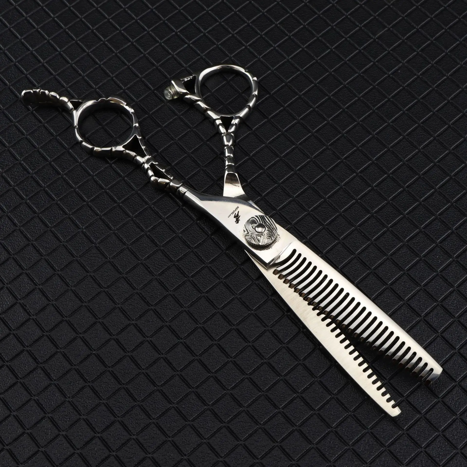 양면 치아 전문 헤어 가위 6 인치, 헤어 가위 숱이 양 15% 히타치 440C 스틸 헤어 액세서리 도구