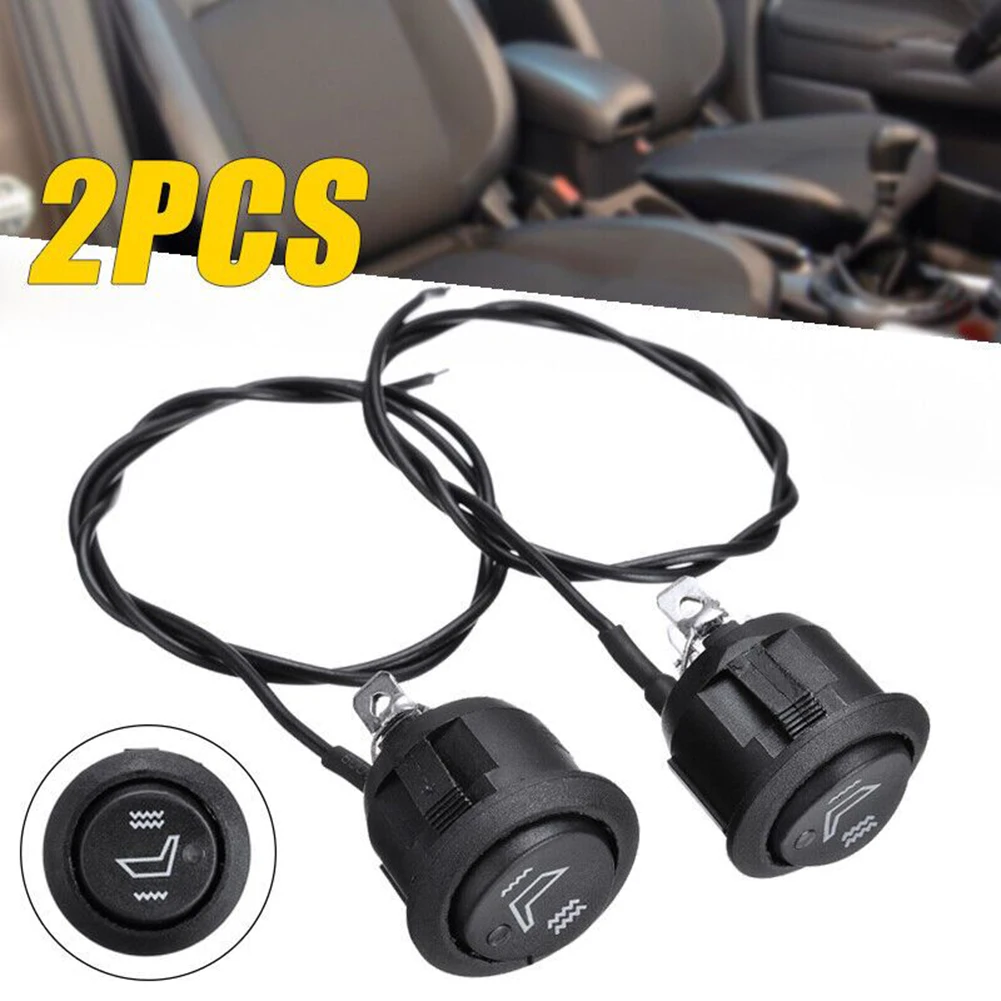 

2PCS Car 3-pin Circular 12V 20A Seat Heater Switch Fits For All Car SUV Truck RV Boats Motorcycle Black Replacement 41cm