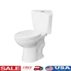 Corner Elongated Toilet Compact Dual Flush Toilets with Comfort Height Bowl & Slow Close Seat Small Bathroom Solution Water 1