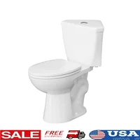 Corner Elongated Toilet Compact Dual Flush Toilets with Comfort Height Bowl & Slow Close Seat Small Bathroom Solution Water 1