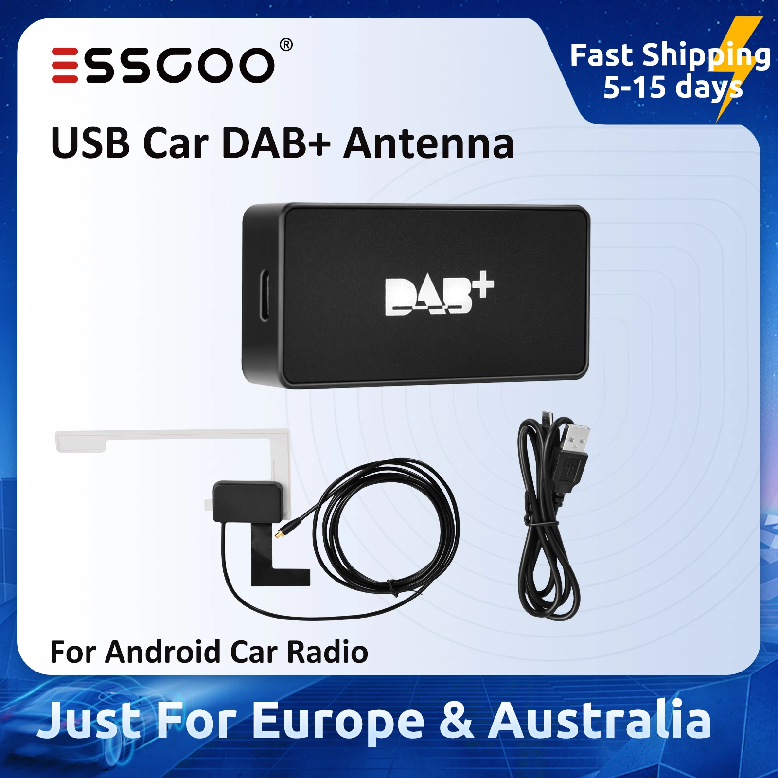 USB автомобильная DAB антенна для Android автомобильное радио цифровое вещание DAB + Радио Box приемник адаптер применимый для Европы Австралии