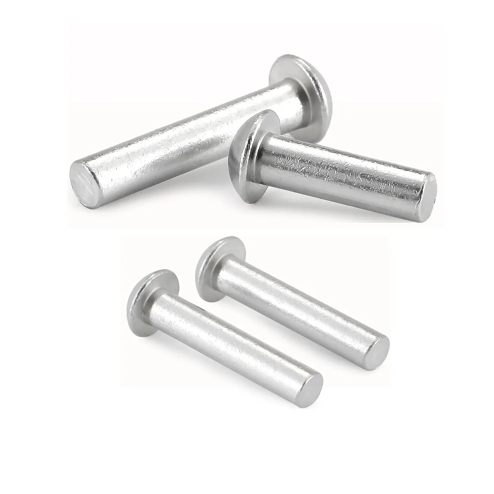 2/100pcs M2 M2.5 M3 M4 M5 M6 M8 M10 Solid Aluminum GB867 Button Semi Dome Round Head Percussion Punch Self-plugging Rivet rivets and fasteners rivets and screws