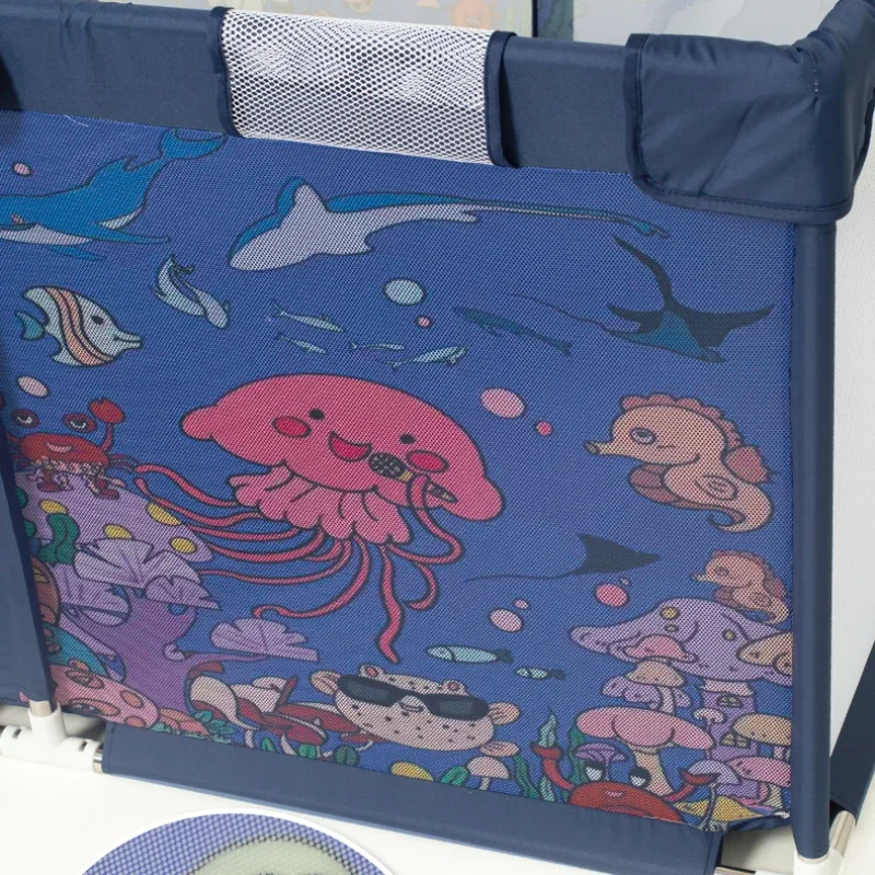 IMBABY Baby Pool 3-6Y Play Pen Playpen For Baby Safety Door Kid Safety Barrier Child Ocean Rectangular Pattern