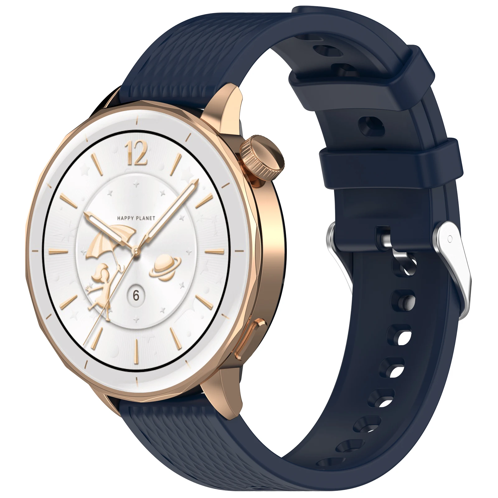 Classic 18mm Skin-friendly Diamond-patterned Silicone Strap
