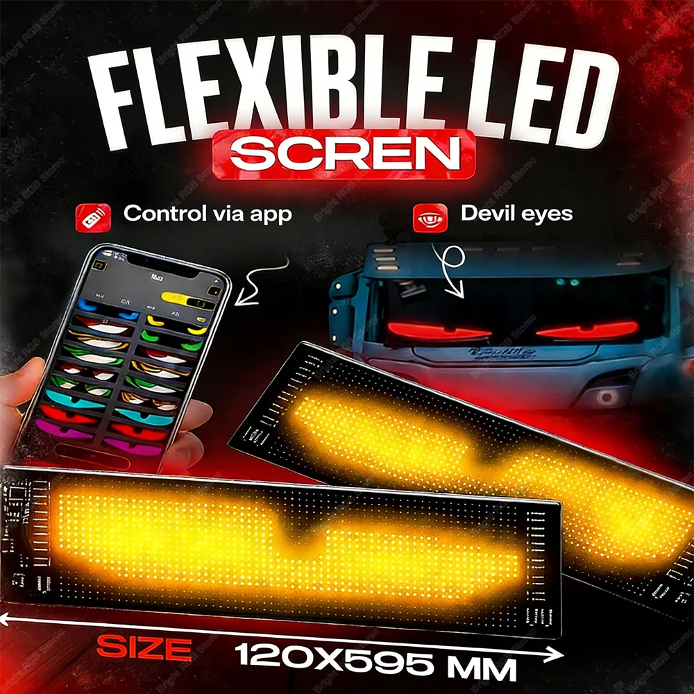 Bluetooth LED Matrix Pixel Panel Truck Eye Night Light APP Controlled DIY Programmable Flexible for Car Hotel Bar Store Image 2