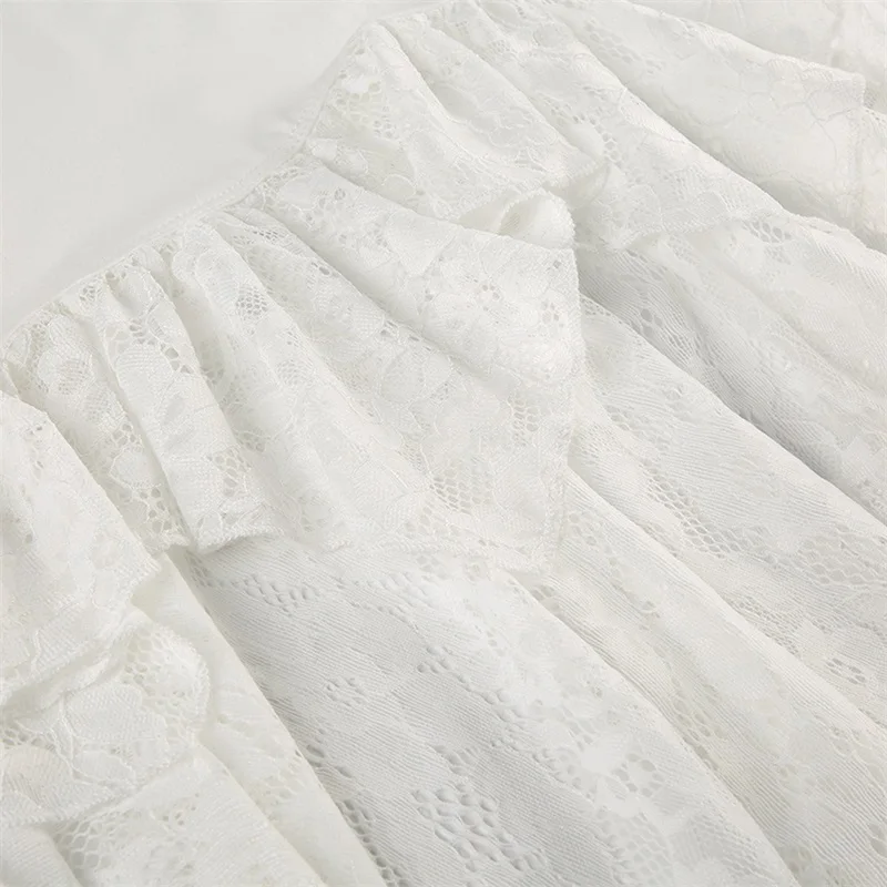 y2k Lace Patchwork Dress Women Clothes Round Neck Long Sleeve Backless Asymmetrical Hem Long Dresses Party Dresses