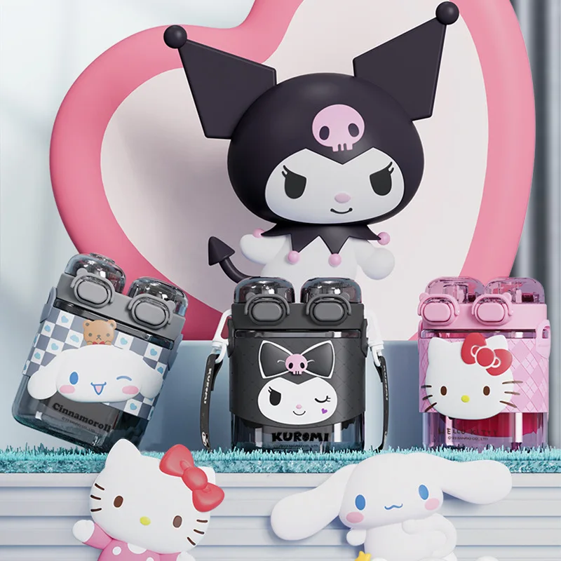 

Ins Fashion Cinnamoroll Kawaii Sanrio Hello Kitty Kuromi Double Cup Outdoor Large Capacity Portable Cartoon Anime Girls Gifts
