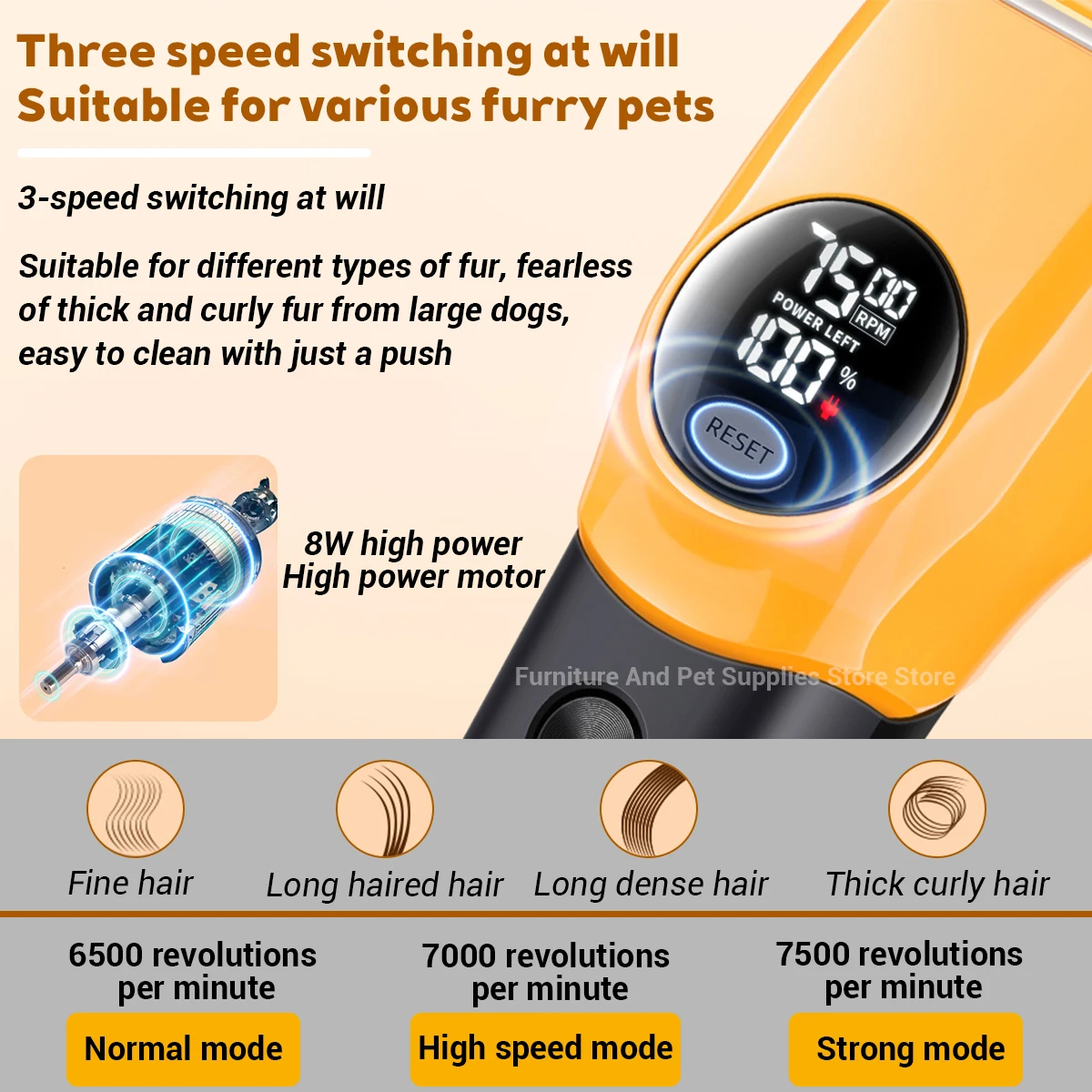 Electric Dogs Grooming Clipper Professional Hair Cutter for Pets Hair Trimmer Cordless Low Noise Shaver Cutter Machine Scissors 4