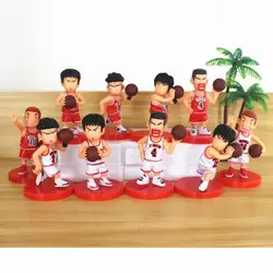 Décorations de figurines Slam Dunk solides, décorations de gâteau sur le thème du filet rouge, maillots blancs, équipe de basket ball 