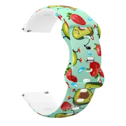 Colorful 20mm Silicone Printed Strap - Premium Replacement Wristband for 20mm Universal (L)