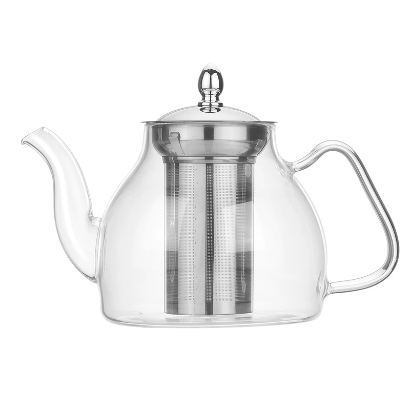 

Glass Heat-Resistant Teapot Coffee Kettle With Stainless Steel Infuser Tea Oolong Espresso Spout Pot Stovetop 34Oz