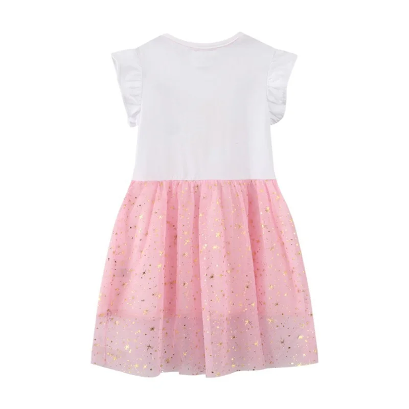 Jumping Meters Unicorn Stars Cartoon Dress Princess Short Sleeves Summer Clothing Princess Dress girls dress,princess costume,kids clothes