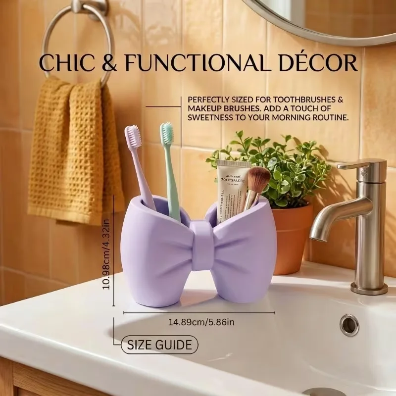 A desktop decoration item, shaped like a macaron-colored bow, can be used as a pen holder. 1 A desktop decoration item, shaped like a macaron-colored bow, can be used as a pen holder. 1