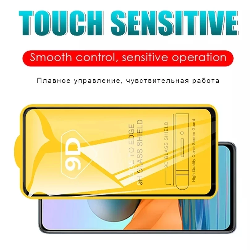 2Pcs 9D Tempered Glass  for Xiaomi Poco X3 Pro NFC F3 M3 M4 Screen Protectors for Redmi Note 11 10 9 8 7 11T Pro 9s 10s 9T 9A 9C
