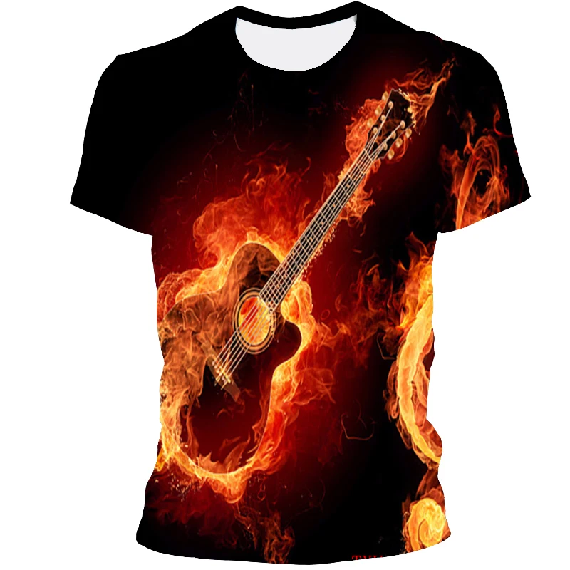 

Personality Music Guitar Note Theme 3D Print That Women's Universal T-shirt Oversized Loose Everyday Casual Fashion Street Top