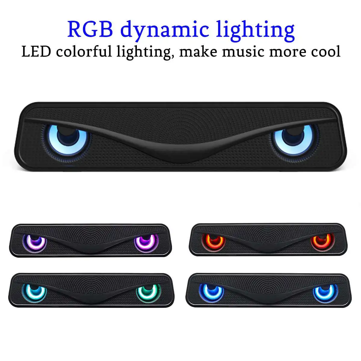 Компьютерные колонки K-C720, Hi-Fi стерео RGB USB Проводная акустическая  система со светодиодсветильник кой для настольного компьютера, телефона,  планшета | AliExpress