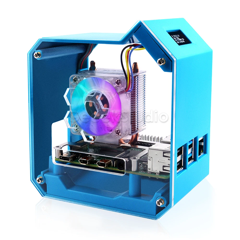 Suporte do Ventilador de Refrigeração para Raspberry pi 4b Mini Tower Case Enlosure Shell com Ice Tower Abs Novo - Imagem 2