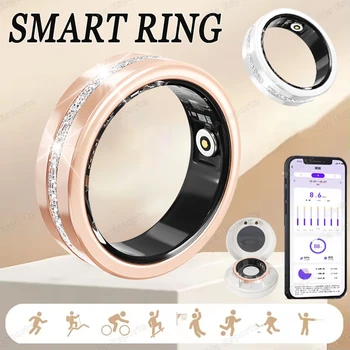 2026 New Smart Ring Lady Heart Rate Sleep Health Monitor Menstrual cycle detection IP68 Waterproof Fashion Sport Rings Women Men 1