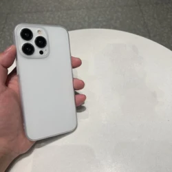 Sleek Black Matte Ultra - Thin Soft TPU Silicone Back Cover - iPhone 12 (Matte Clear)